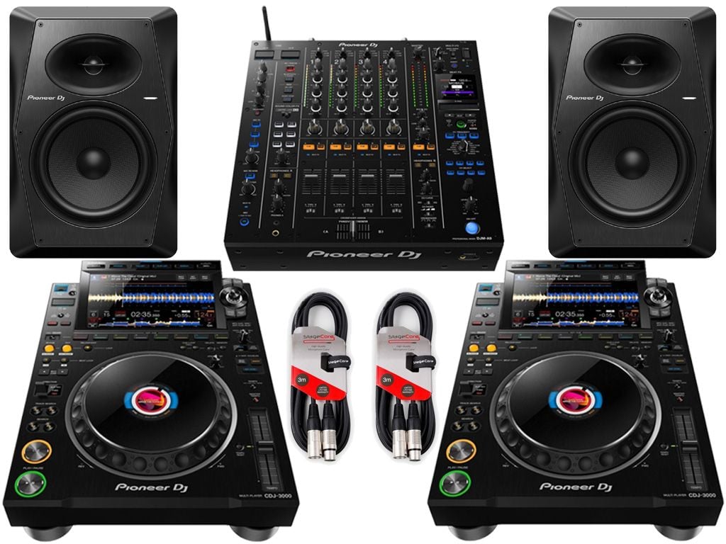 Pioneer DJ CDJ-3000 (PAIR) & DJM-A9 & VM-80 (PAIR) & CABLES Pioneer DJ CDJ-3000 (PAIR) & DJM-A9 & VM-80 (PAIR) & CABLES