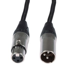 Citronic Braided XLR Male to XLR Female Microphone Lead 3M Black