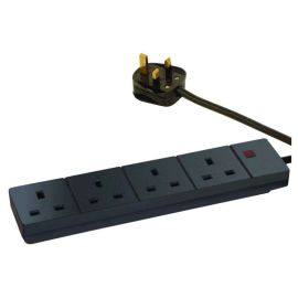 Eagle 4 Gang Black Extension Lead 2m