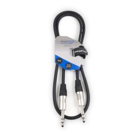 CORE161LU1-BK 6.3mm - 6.3mm Stereo Jack Plug 1m