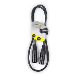 Stagecore SCDMX1 3 Pin XLR Male - 3 Pin XLR Female 120 ohm DMX Cable 1m