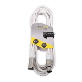 Stagecore SCDMX6-WH 3 Pin XLR Male - 3 Pin XLR Female 120 ohm DMX Cable 6m White