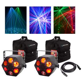 American DJ Quad Phase HP LED Lighting Effects With Bags Package