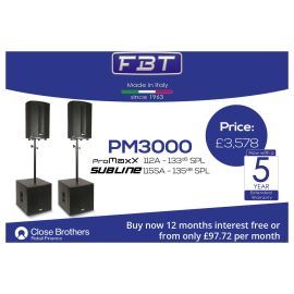 FBT PM3000 System ProMaxX 112A And 2x Subline 115SA Active PA Package