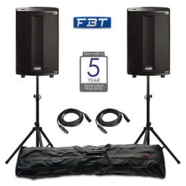 FBT ProMaxX 114A 1800W Active Speaker Package With Stands And Cables