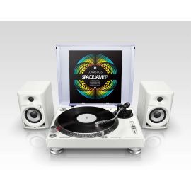 Pioneer PLX-500 Turntable (White) & DM-40 Active Speakers