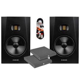 Adam Audio T8V (Pair) With Isolation Pads & Cables Package