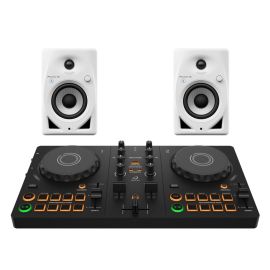AlphaTheta DDJ-FLX2 Controller + DM-40D-BT-W Active Speakers