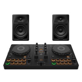 AlphaTheta DDJ-FLX2 Controller + DM-40D Active Speakers