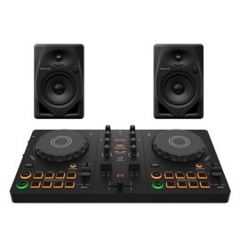 AlphaTheta DDJ-FLX2 Controller + DM-50D Active Speakers