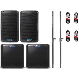 Alto 2 x TS412 + 2 x TS12S With poles and XLR Cables Package