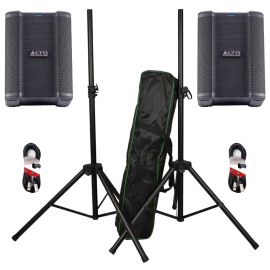 Alto 2x Busker with Speaker Stands and Cables Package