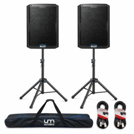 Alto TS415 Active Speaker Package with Stands & XLR Cables