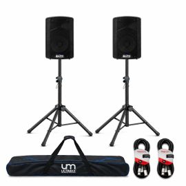 Alto TX410 Active Speaker Package with Stands and XLR Cables