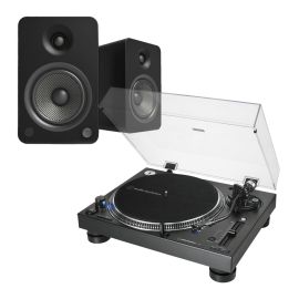 Audio Technica LP140XP Black Turntable + YU6 Active Speakers Black