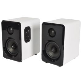 AV Link 3.5" Active Bluetooth Bookshelf Speakers (White)
