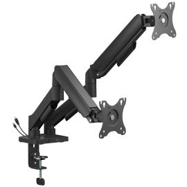 AV Link Dual Full Motion Gas Spring Desktop Monitor Arm with USB Hub