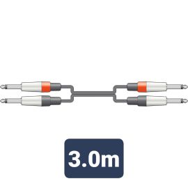Chord 2 x 6.3mm Mono Jack Plugs - 2 x 6.3mm Mono Jack Plugs 3m