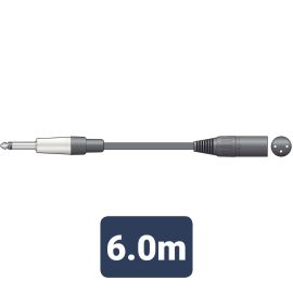 Citronic 6.3mm Mono Jack Plug - XLR Male 6m