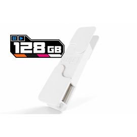 DJ TechTools Chroma USB Drive MK2 128GB Cloud White with metal connector covers closed