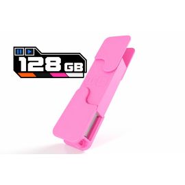 DJ TechTools Chroma USB Drive MK2 128GB Pop Pink with metal connector covers closed