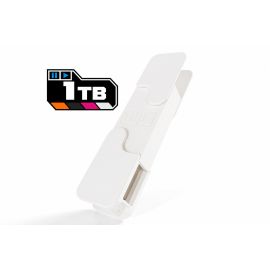 DJ TechTools Chroma USB Drive MK2 1TB Cloud White with metal connector covers closed