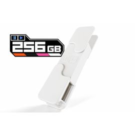 DJ TechTools Chroma USB Drive MK2 256GB Cloud White with metal connector covers closed