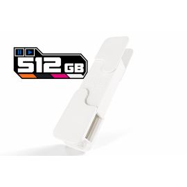 DJ TechTools Chroma USB Drive MK2 512GB Cloud White with metal connector covers closed