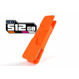 DJ TechTools Chroma USB Drive MK2 512GB Energy Orange with metal connector covers closed