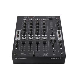 Ecler NUO 4.0F black 4-channel analog DJ mixer front view