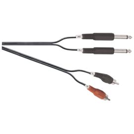 Electro Vision A114G Twin Phono - Twin 6.35mm Jack Lead