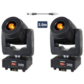 Equinox Fusion 100 Spot MKII Pair - Black + DMX Cable