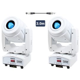 Equinox Fusion 100 Spot MKII Pair - White + DMX Cable