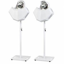 Equinox Helix Evo XP White 150W Barrel Effect Lights with Stands – Pair