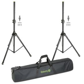 Gravity 2x SP 5211 ACB Pneumatic Speaker Stand Pair with Transport Bag