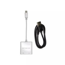 Howler Audio Lightning Charging Pack for iPhone – Lightning USB OTG Adapter & USB-C to USB-A Cable for Simultaneous Charging and Audio Connectivity