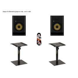 KRK Rokit RP7 G5 Black (Pair) with Desktop Monitor Stands + Cable