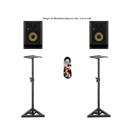 KRK RP5 G5 Black (Pair) with Floor Standing Monitor Stands + Cable