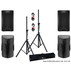 LD Systems ICOA 15A (Pair) with Speaker Stands & Cables