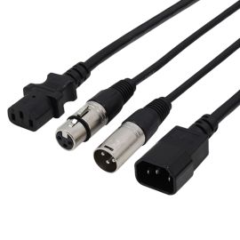 LEDJ Combi IEC and XLR 3-Pin Male - Female DMX Cable 3m