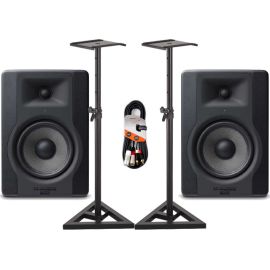 M-Audio BX5 D3 Pair with Monitor Stands + Cable