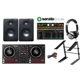 Numark Mixtrack Pro FX & M1 Active 330 USB DJ Package With Laptop Stand