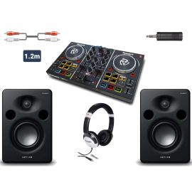 Numark Party Mix DJ Controller, M-Audio M1 MK3 Speakers & Headphones