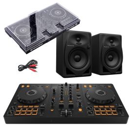 Pioneer DJ DDJ-FLX4 Controller, DM-50D Active Speakers & Decksaver