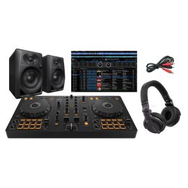 Pioneer DJ DDJ-FLX4, DM-40 + HDJ-CUE1 Bundle