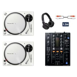 Pioneer DJ 2x PLX500-W, DJM-450, HDJ-CUE1