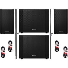 Pioneer DJ 2x XPRS102 Active Speakers 2x XPRS115 Active Subs PA Kit
