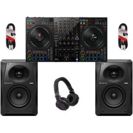 Pioneer DJ DDJ-FLX10, VM-50 + HDJ-CUE1 Bundle