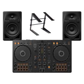 Pioneer DJ DDJ-FLX4 & DM-40D & Stagg Laptop Stand