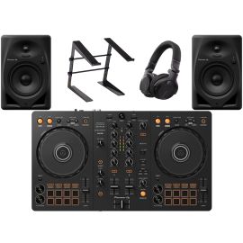 Pioneer DJ DDJ-FLX4 & DM-50D & HDJ-CUE1 & Laptop Stand